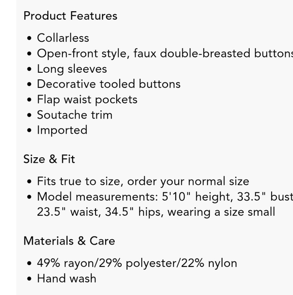 Sioni Black Faux Double Breasted Gold Button Front Short Jacket Evening Glam MD - Picture 8 of 14